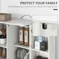HOMCOM Kitchen Pantry Storage Cabinet, 14-Tier Freestanding Kitchen Cupboard for Living Room, Dining Room Storage, White(m-6)