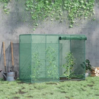 Outsunny 6' x 3' Crop Cage, Plant Protection Tent with Zippered Doors for Vegetable Garden, Backyard, Green(m-2)