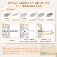 PawHut Cat Wall Shelves, with Hammock, Scratching Post, Steps, Platforms, Beige(m-7)