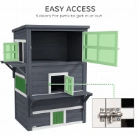 PawHut Cat House, Outdoor 3-Tier Kitty Shelter, Weather Resistant, w/ Escape Door(m-6)