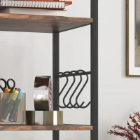 Vinsetto Mobile Filing Cabinet 2 Drawer File Cabinet with Key Adjustable Hanging Bar for Letter A4 and Legal Size Rustic Brown(m-8)