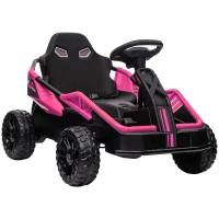 Qaba 24V Kids Electric Car Battery Powered Kids Ride on Car with Remote Control, Spring Suspension, Music, Pink(m-11)