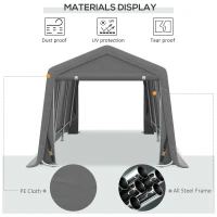 Outsunny 10' x 20' Carport Portable Garage, Heavy Duty Storage Tent, Patio Storage Shelter w/ Anti-UV PE Cover and Double Zipper Doors, for Motorcycle Bike Garden Tools, Gray(m-4)