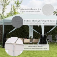 Outsunny 10' x 20' Party Tent, Outdoor Wedding Canopy & Gazebo with Removable Sidewalls, Shade Shelter for Events, BBQs, White(m-7)