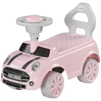 Qaba Foot to Floor Toddler Ride on Toy, Sliding Car w/ Horn, No Tip Anti-Over-Backwards System for 18-36 Months, Pink(m-1)