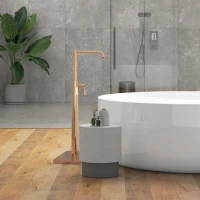 HOMCOM Lightweight Accent Table with Concrete Finish, Round Side Table with 4 Adjustable Feet for Indoor, Outdoor, Gray(m-7)