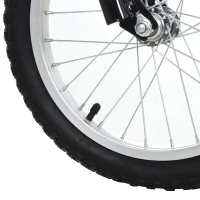 Aosom Teens Youth Scooter Ride On Toy with Adjustable Handlebar, Dual Brakes, and Inflatable Wheels For Kids 5+ - Green(m-8)