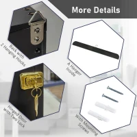 HOMCOM 24" x 32" Acrylic Shadow Box Frame, UV-Resistant Jersey Display Case with T-shirt Hanger and 2 Keys, Black(m-6)