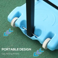 Soozier Poolside Basketball Hoop Stand, 36.5"-48.5" Height Adjustable Portable Hoop System w/ Clear Backboard & Fillable Base for Whole Family, Blue, Black, Red(m-6)
