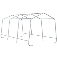 Outsunny 10' x 20' Carport Portable Garage, Heavy Duty Storage Tent, Patio Storage Shelter w/ Anti-UV PE Cover and Double Zipper Doors, for Motorcycle Bike Garden Tools, Gray(m-9)
