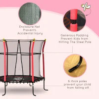 Soozier Trampoline for Kids with Net for Indoor Use, Red(m-5)