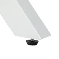 Outsunny Aluminum Frame Round Patio Table with Umbrella Hole, Outdoor Dining Table for 4 People, White(m-8)