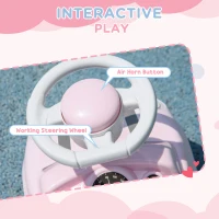 Qaba Foot to Floor Toddler Ride on Toy, Sliding Car w/ Horn, No Tip Anti-Over-Backwards System for 18-36 Months, Pink(m-5)