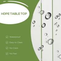 Outsunny Aluminum Frame Round Patio Table with Umbrella Hole, Outdoor Dining Table for 4 People, White(m-6)