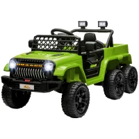 Qaba 12V 4x4 Kids Electric Car w/ 2WD/4WD Switchable, Remote Control, Spring Suspension System, Back Trailer, Camouflage(m-1)