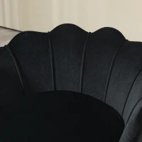 HOMCOM Modern Accent Chair, Velvet-Touch Fabric Leisure Club Chair with Gold Metal Legs for Bedroom, Black(m-9)