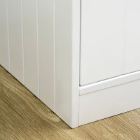 PawHut Large Elevated Dog Bowls with Storage Cabinet Containing Large 44L Capacity, Raised Dog Bowl Stand Pet Food Bowl Pet Feeding Station, White(m-9)