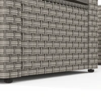 Outsunny 5pc Patio Furniture Set, All Weather PE Rattan Conversation Chair and Ottoman Set w/ Table, Cushion Pillows, Gray(m-7)