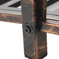 Outsunny 3.3' Metal Arch Zen Garden Bridge with Safety Siderails, Decorative Footbridge, Delicate Scrollwork & Corner Spheres for Stream, Fish Pond, Bronze(m-8)