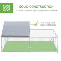 PawHut Large Chicken Coop Metal Chicken Run for Chickens with Waterproof and Anti-UV Cover, Spire Shaped Walk in Fence Cage Hen House for Outdoor and Yard Farm Use, 1" Dia, 9.8' x 13.1' x 6.4'(m-4)