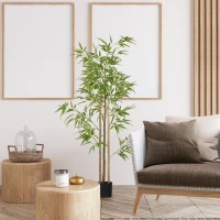 HOMCOM 6ft Artificial Tree, Indoor Fake Bamboo with Pot, for Home Office Living Room Decor(m-10)