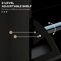 HOMCOM Modern Shoe Storage Cabinet with 3 Flip Drawers for 15 Pairs, Narrow Shoe Organizer for Entryway, Hallway, Black(m-5)