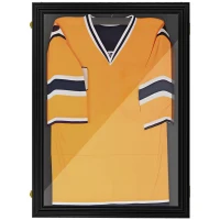 HOMCOM 24" x 32" Acrylic Shadow Box Frame, UV-Resistant Jersey Display Case with T-shirt Hanger and 2 Keys, Black(m-1)