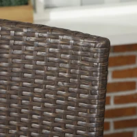 Outsunny Stackable 4 PE Rattan Outdoor Dining Chairs with Cushions, Patio Wicker Dining Chairs with Armrests & Backrest, Blue(m-8)