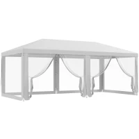 Outsunny 10' x 20' Party Tent, Outdoor Wedding Canopy & Gazebo with Removable Sidewalls, Shade Shelter for Events, BBQs, White(m-1)