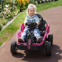 Qaba 24V Kids Electric Car Battery Powered Kids Ride on Car with Remote Control, Spring Suspension, Music, Pink(m-10)