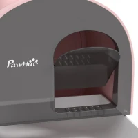 PawHut Cat Litter Box with Lid with Scoop and Filter, Pink(m-7)
