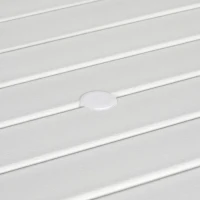 Outsunny Aluminum Frame Round Patio Table with Umbrella Hole, Outdoor Dining Table for 4 People, White(m-9)