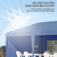 Outsunny 10' x 20' Pop Up Canopy Tent with 4 Sidewalls, Instant Gazebo with Carry Bag for Garden, Patio, Blue(m-6)