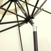Outsunny 9 ft Cantilever Umbrella with Push Button Tilt and Crank Tassles and 8 Ribs Shade Umbrellas for Garden(m-9)