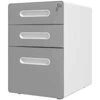 Vinsetto Lockable File Cabinet, Steel Filing Cabinet on Wheels for Legal, A4, Letter Size, Home Office(m-11)