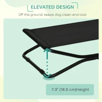 PawHut Elevated Dog Bed with Breathable Fabric, Foldable Pet Cot with Heavy Duty Steel Frame, Portable Cooling Pet Bed Indoor Outdoor Use, for Small Medium Dogs(m-5)