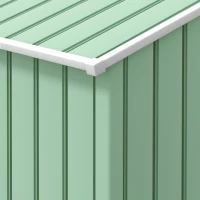 Outsunny 7' x 4' Outdoor Storage Shed, Garden Tool House w/ Foundation Kit Vents & Sliding Doors for Backyard Patio, Light Green(m-11)