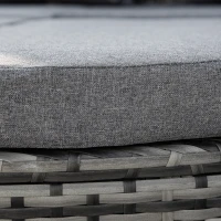 Outsunny Convertible Rattan Daybed Sectional, Grey(m-7)