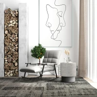 HOMCOM Lightweight Accent Table with Concrete Finish, Round Side Table with 4 Adjustable Feet for Indoor, Outdoor, Gray(m-10)