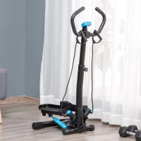 Soozier Twist Stepper Machine with Resistance Bands, Adjustable Workout Fitness Equipment with Handle Bar and LCD Display for Home Gym Exercise(m-10)
