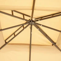 Outsunny 10' x 12' Outdoor Gazebo with Netting and Curtains, Patio Gazebo Canopy with 2-Tier Soft Top Roof and Steel Frame for Lawn, Garden, Backyard and Deck(m-8)