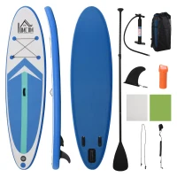 Soozier Inflatable Stand Up Paddle Board Ultra-Light Yoga SUP with Non-Slip Deck Pad, Premium Accessories, Waterproof Bag, Safety Leash and Hand Pump for Surfing, Touring and Fishing, Blue(m-11)