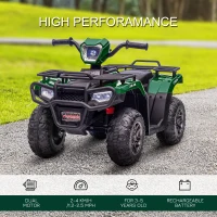 Aosom 12V Electric Toy Car with Forward Backward Function, Music, LED Headlights, for Ages 3-5 Years, Green(m-4)