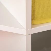 HOMCOM Kids Corner Cabinet, Cubby Toy Storage Organizer, Bookshelf Unit with Three Baskets for Playroom, Bedroom, Living Room, White(m-8)