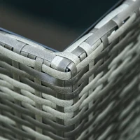 Outsunny 7-Piece Patio Furniture Set, Outdoor Wicker Conversation Set, All Weather PE Rattan Sectional Sofa Set with Cushions and Tempered Glass Top Coffee Table, Pillows, Charcoal(m-8)