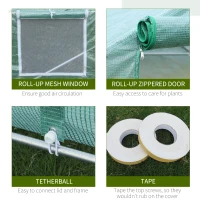 Outsunny 20' x 10' x 7' Outdoor Walk-in Greenhouse, Tunnel Green House with Roll-up Windows, Zippered Door, PE Cover, Heavy Duty Steel Frame, Green(m-6)