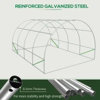 Outsunny 20' x 10' x 7' Outdoor Walk-in Greenhouse, Tunnel Green House with Roll-up Windows, Zippered Door, PE Cover, Heavy Duty Steel Frame, Green(m-8)