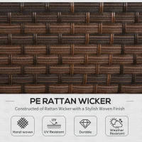 Outsunny 5pc Patio Furniture Set, All Weather PE Rattan Conversation Chair and Ottoman Set w/ Table, Cushion Pillows, Beige(m-4)