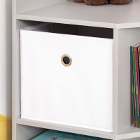 HOMCOM Kids Corner Cabinet, Cubby Toy Storage Organizer, Bookshelf Unit with Three Baskets for Playroom, Bedroom, Living Room, Gray(m-9)