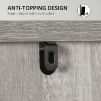 HOMCOM Farmhouse Accent Cabinet, Kitchen Cupboard Storage Cabinet with Barn Door and Adjustable Shelf, Gray Oak(m-6)